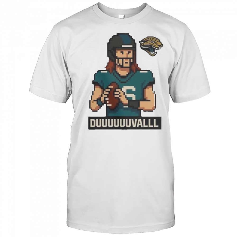 Funny Acksonville Jaguars Duuuuuuvalll Pixel Art T-Shirt