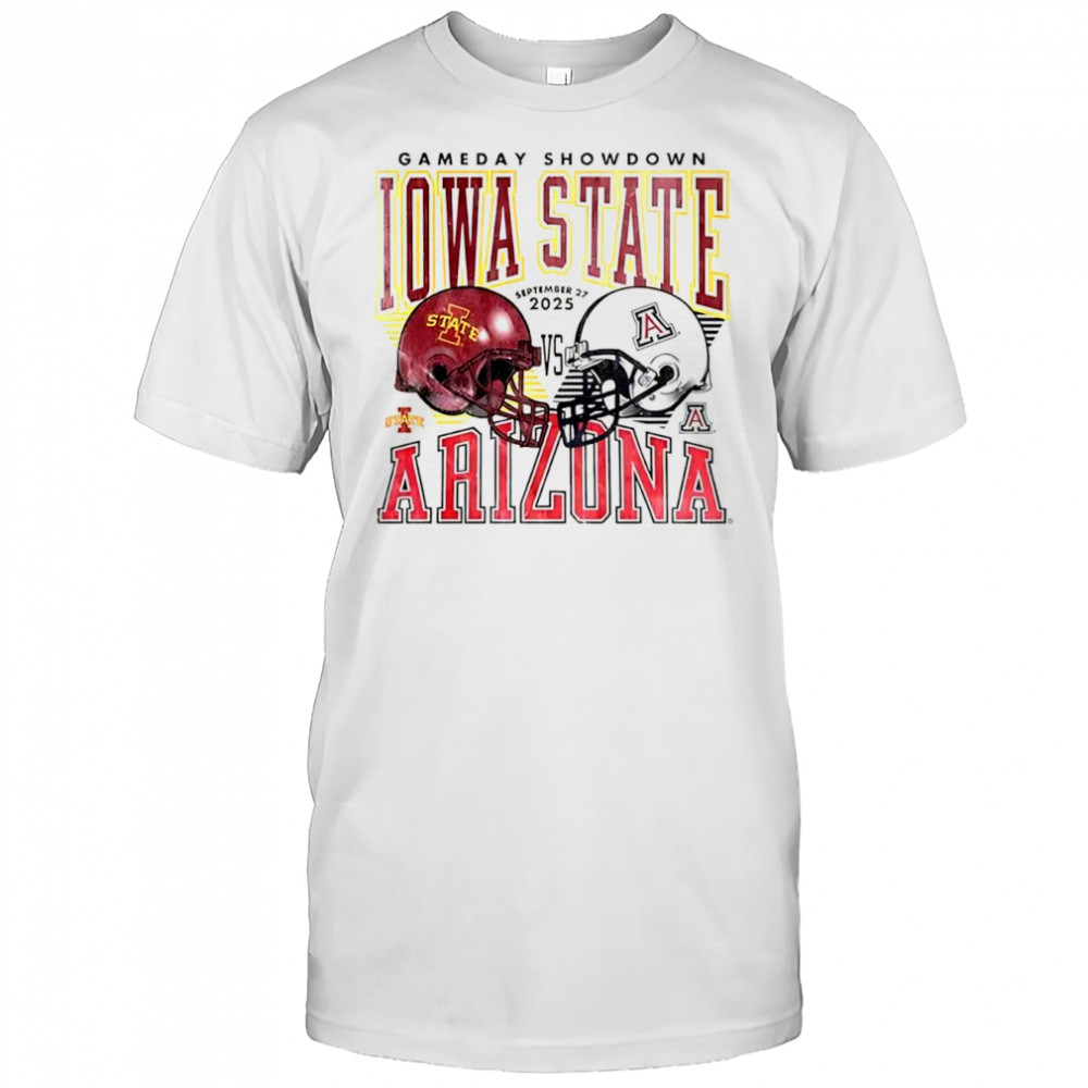 Gameday Showdown Iowa State Cyclones and Arizona Wildcats football helmet 2025 shirt
