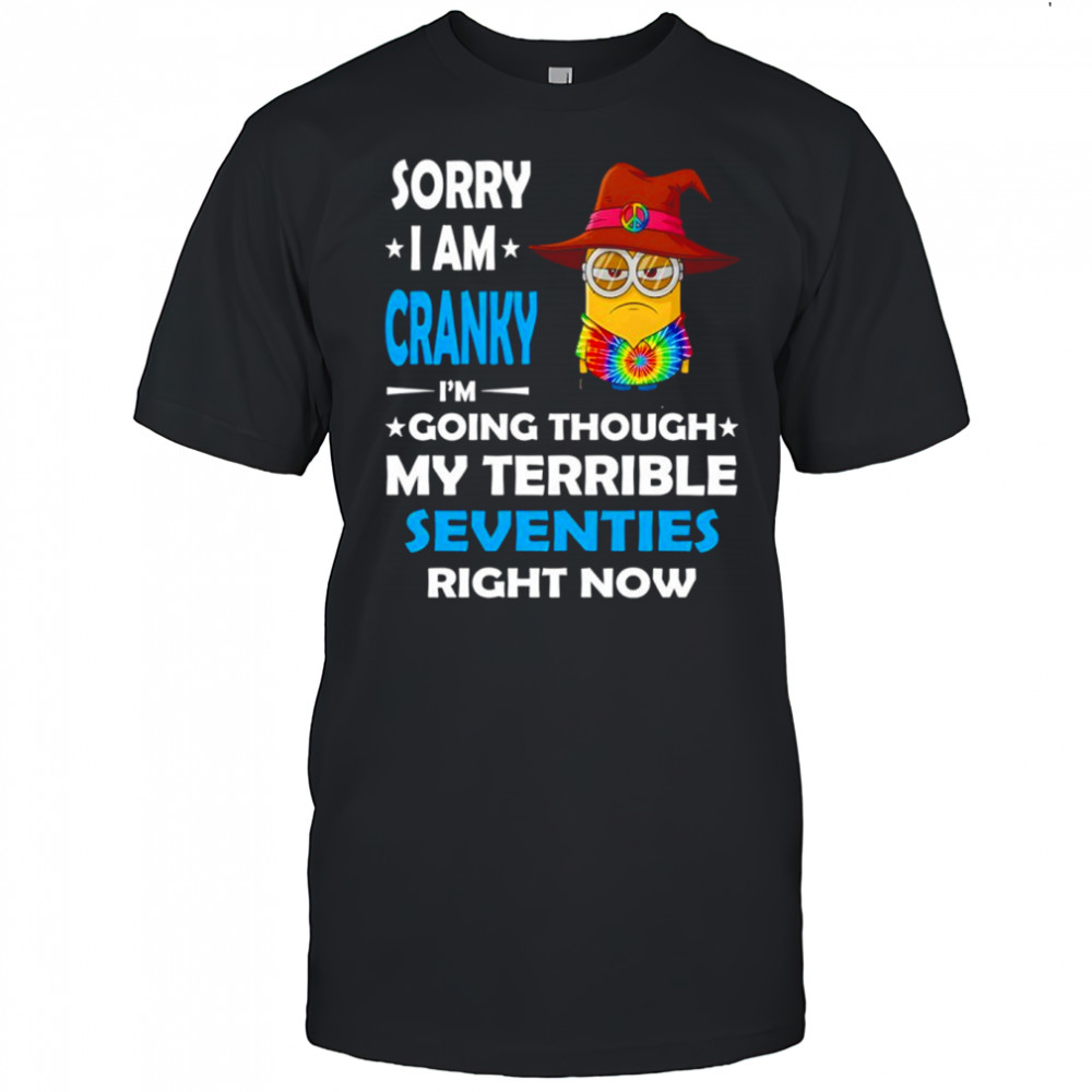 Grumpy Minion witches sorry I am cranky I’m going though my terrible seventies right now shirt