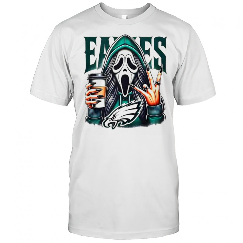 Halloween Philadelphia Eagles scream mask shirt