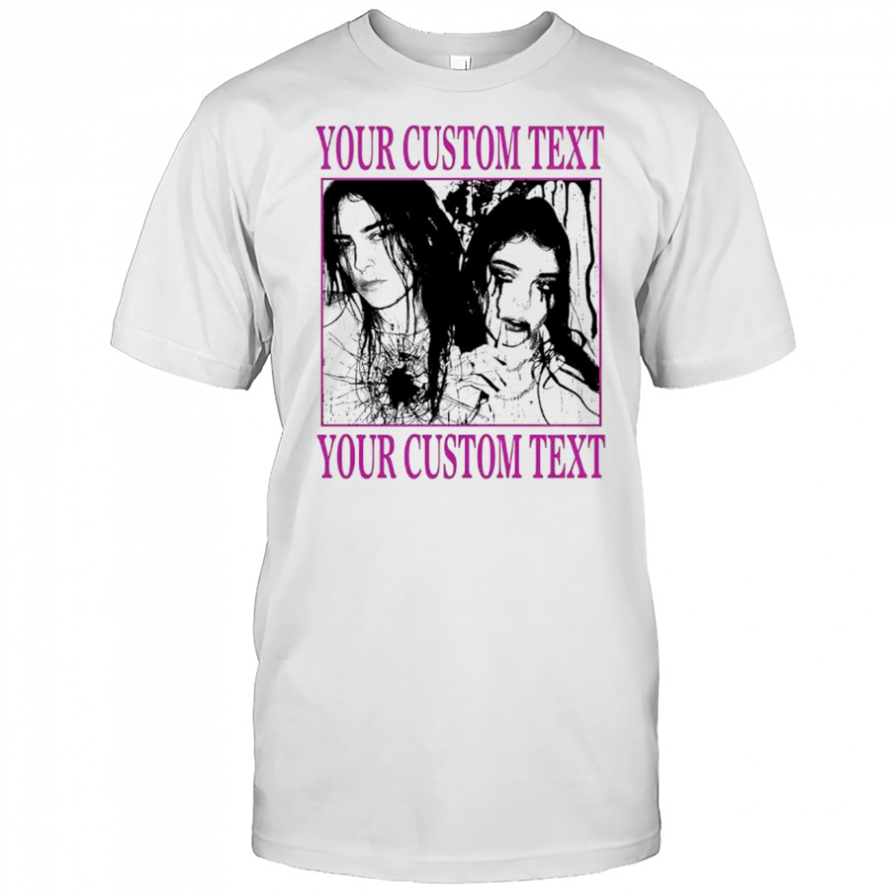 Halloween your custom text creepy couple horror shirt