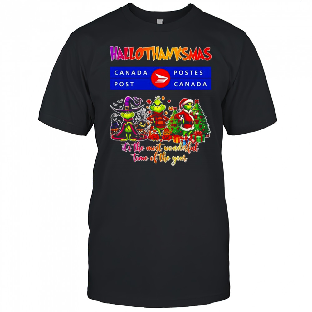 Happy Hallothanksmas Canada Post Postes Canada x Grinch it’s the most wonderful time of the year shirt