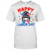 Happy Labor Day Messy Bun USA Flag shirt