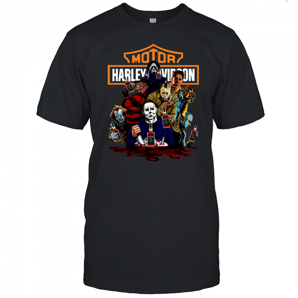 Harley Davidson Horror Film Characters Jack Daniel'S T-Shirt