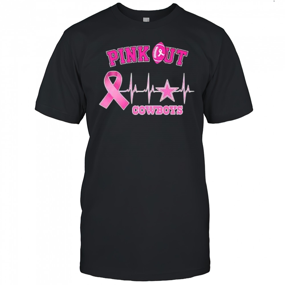Heartbeat pink out Dallas Cowboys Breast Cancer shirt