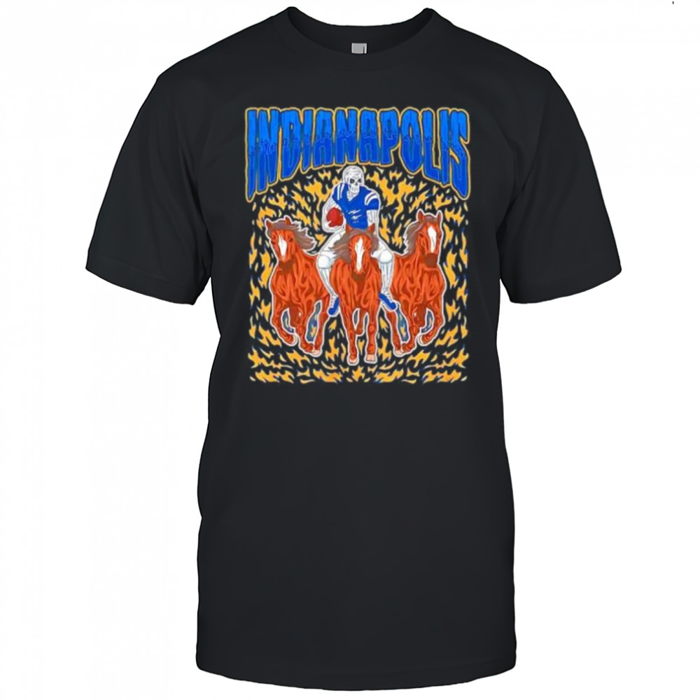 Indianapolis Colts Skeleton Player Riding Horses shirt