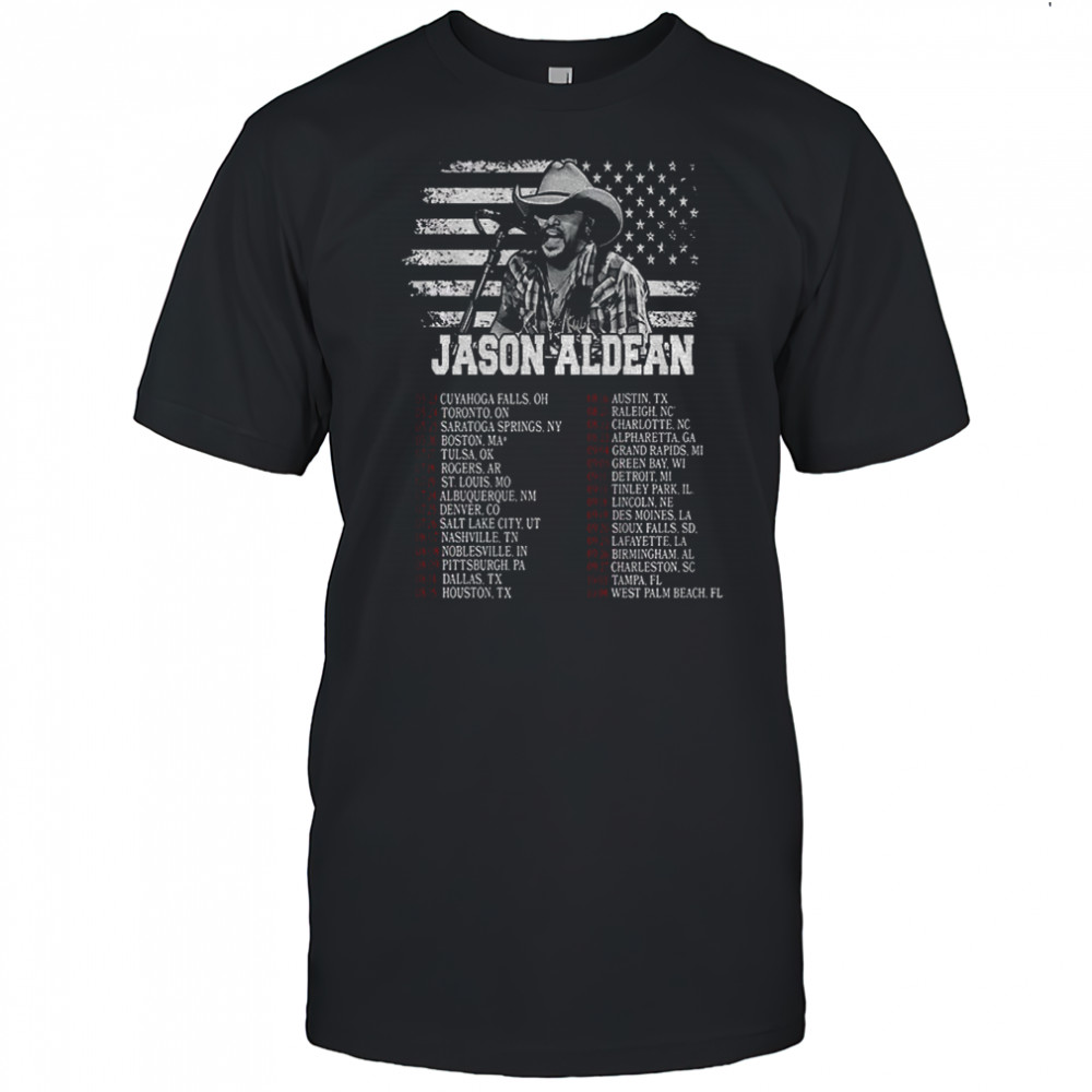 Jason Aldean Full Throttle tour 2025 American flag shirt