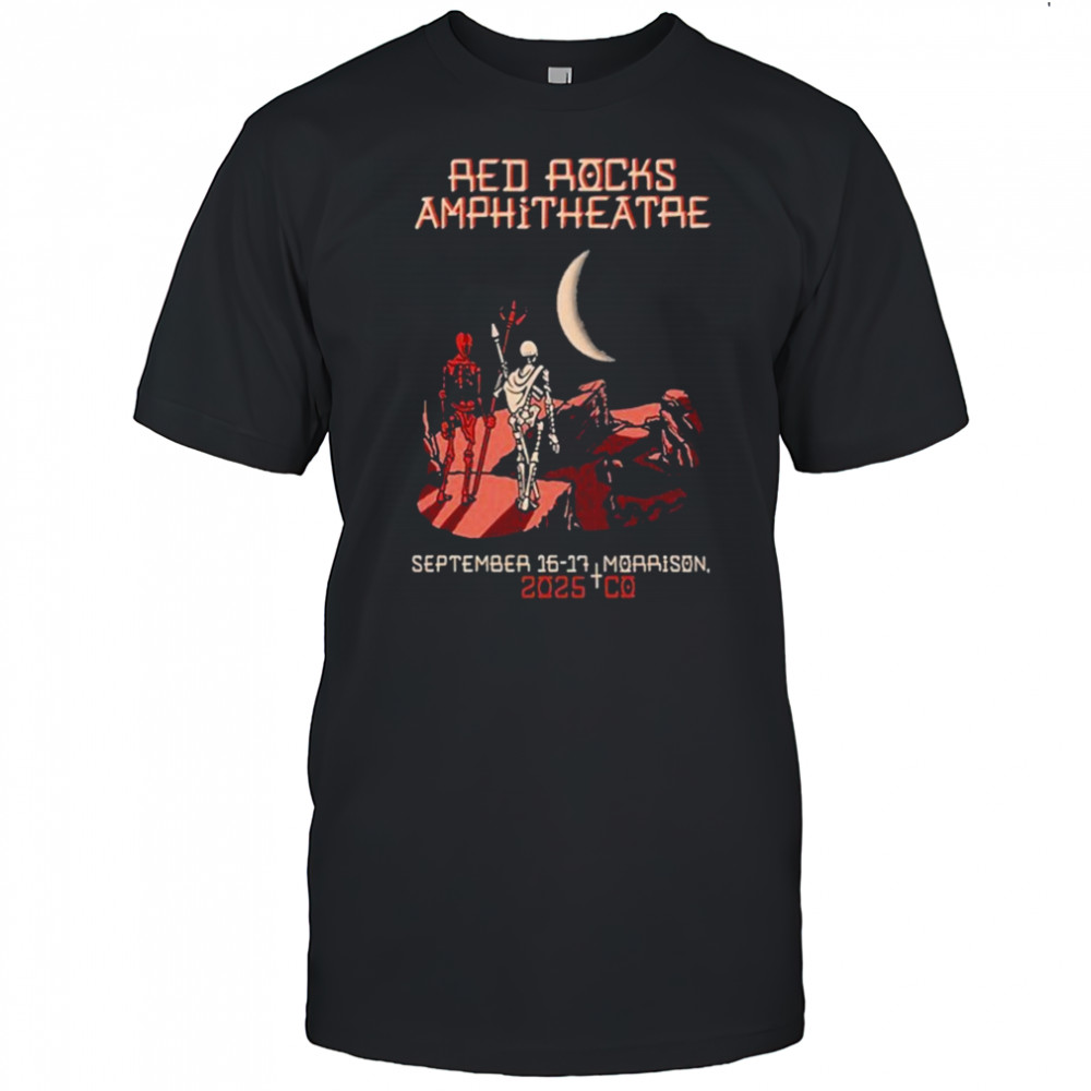 Johnny Blue Skies Tour Red Rocks 09-17-2025 Skeletons T-Shirt