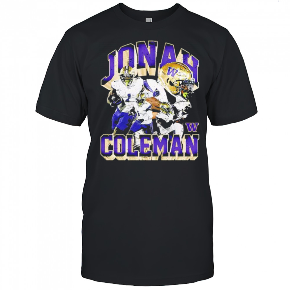 Jonah Coleman Washington Huskies Unisex NIL Collage graphic shirt