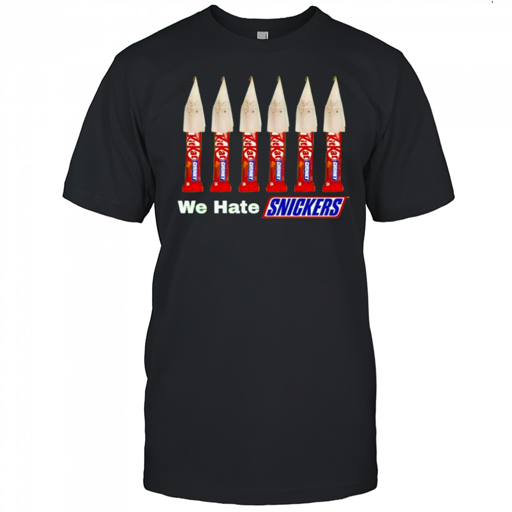 Kit Kat We Hate Snickers graphic shirt