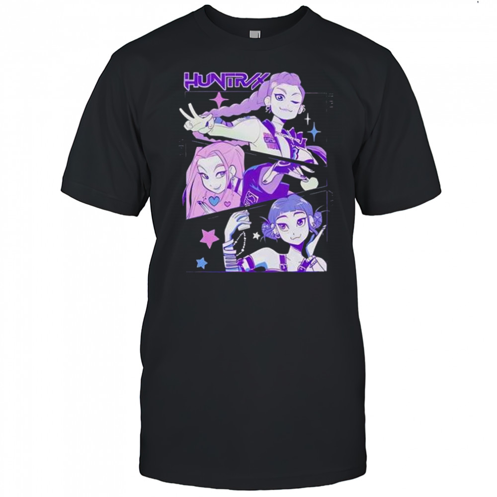 KPop Demon Hunters Huntrix Rumi Mira Zoey Group Panels poster shirt