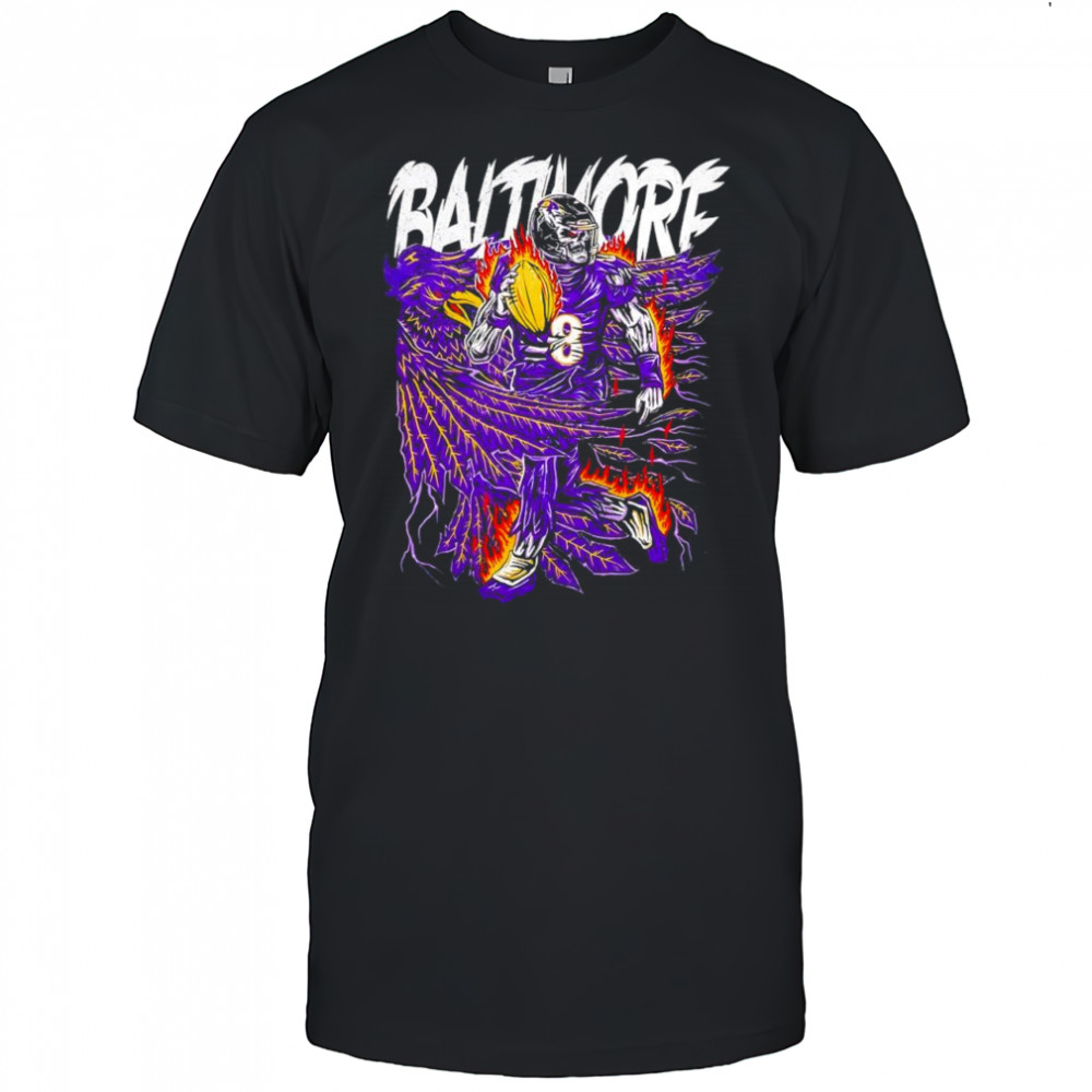 Lamar Jackson Baltimore Ravens vintage skeleton graphic shirt