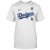 Los Angeles Dodgers official logo with Latino Heritage LA shirt