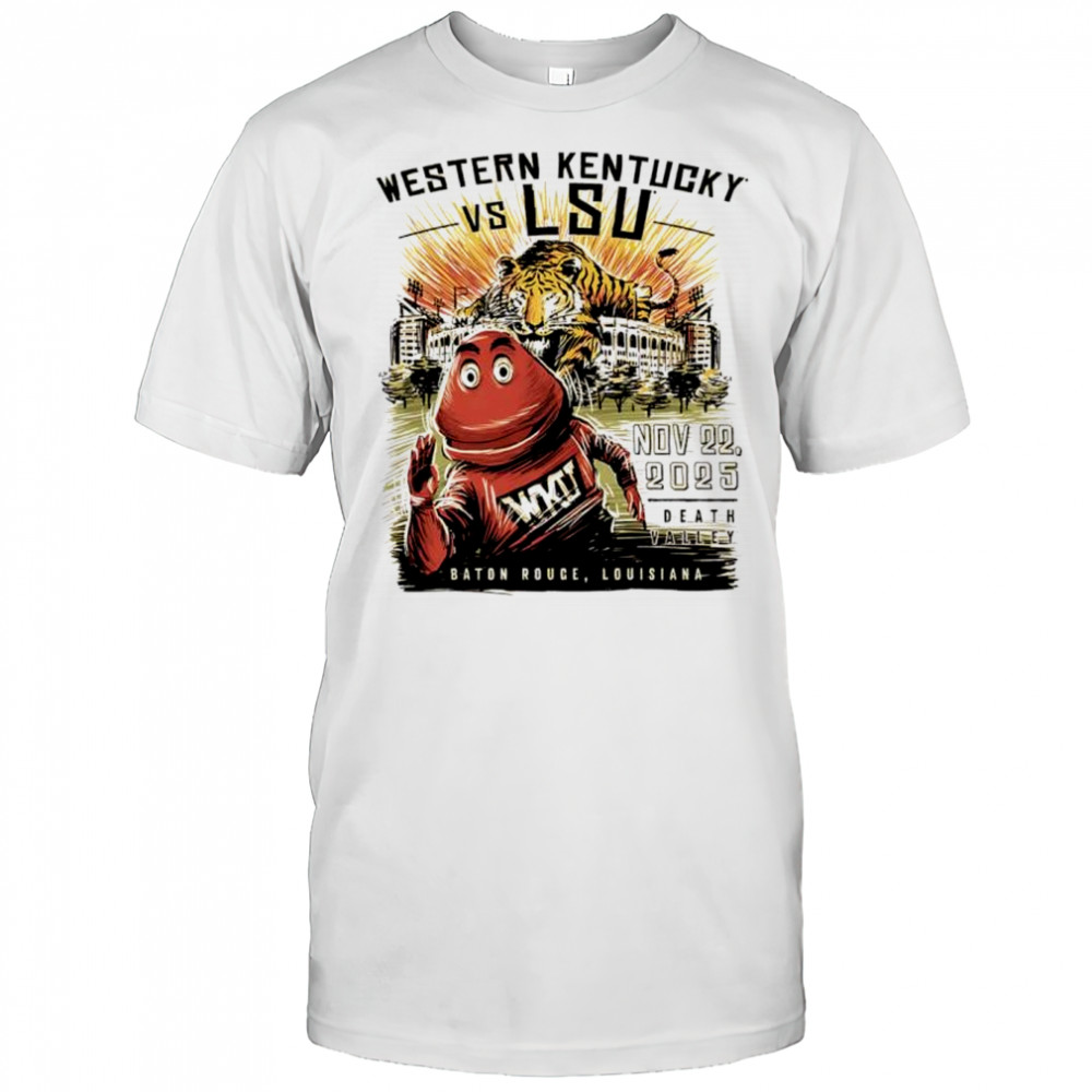 LSU Tigers vs Western Kentucky gameday 2025 mascot shirt