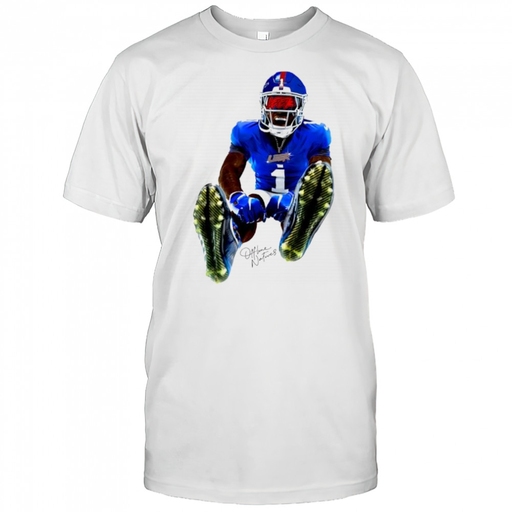 Malik Nabers New York Giants football leek signature shirt