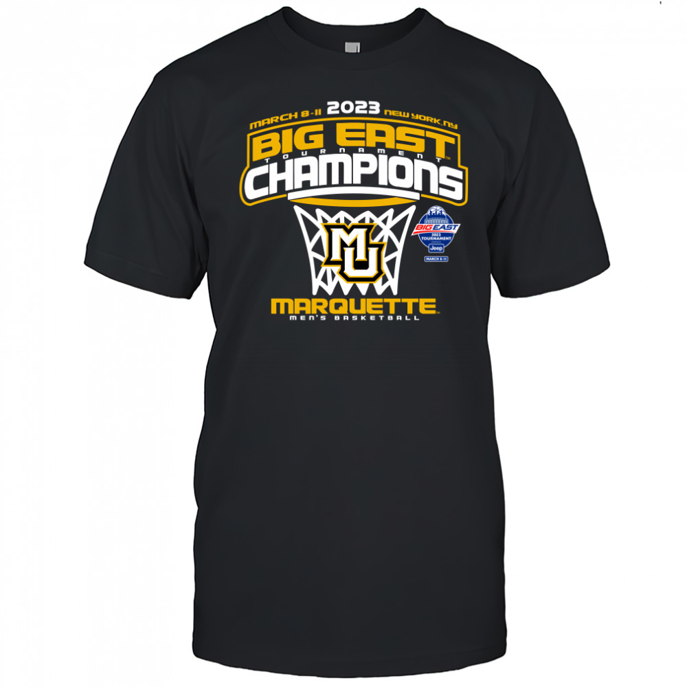 Marquette Golden Eagles Blue 84 2023 Big East Men’s Basketball Conference Tournament Champions Locker Room T-Shirt