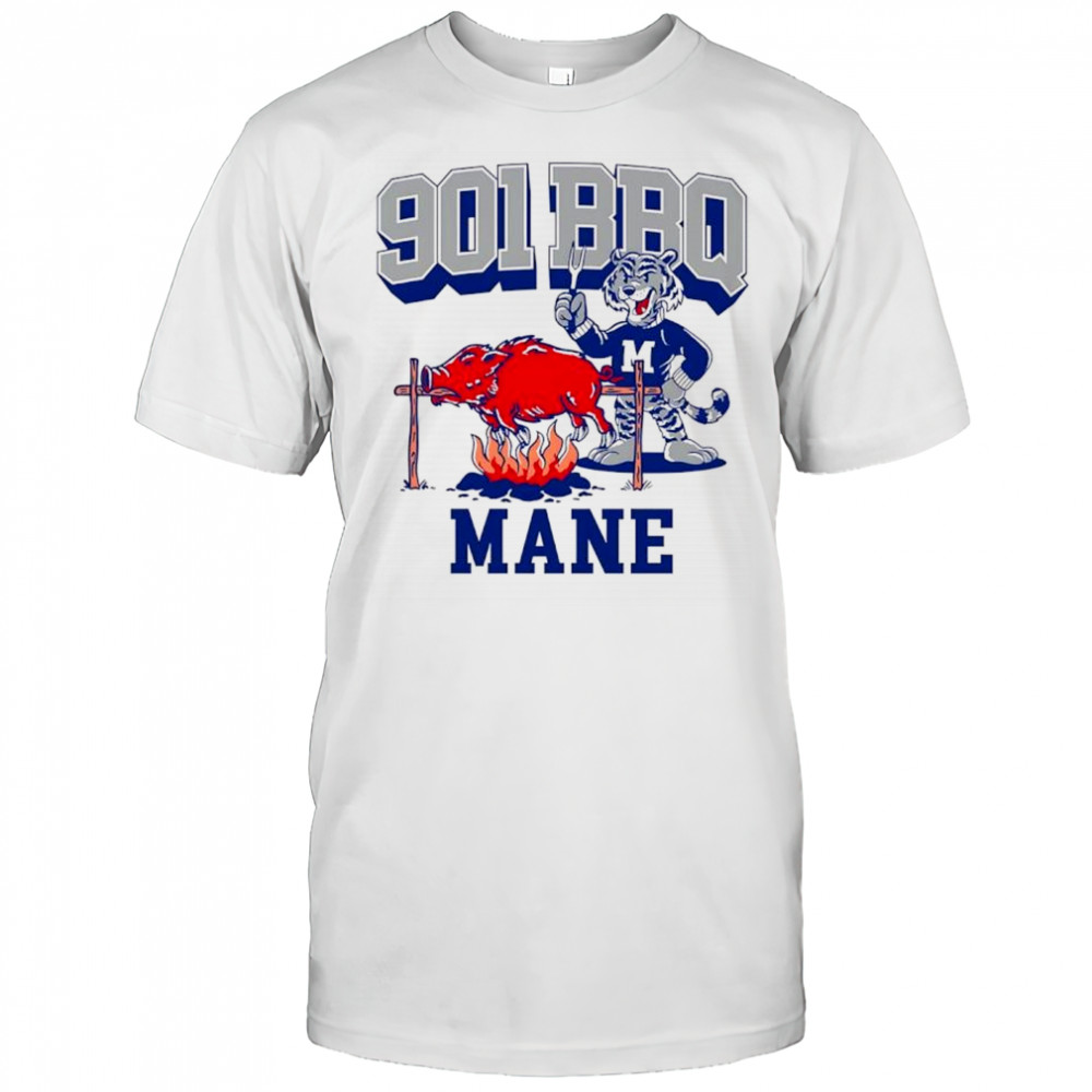 Memphis Tigers vs Arkansas Razorbacks 901 BBQ Mane shirt