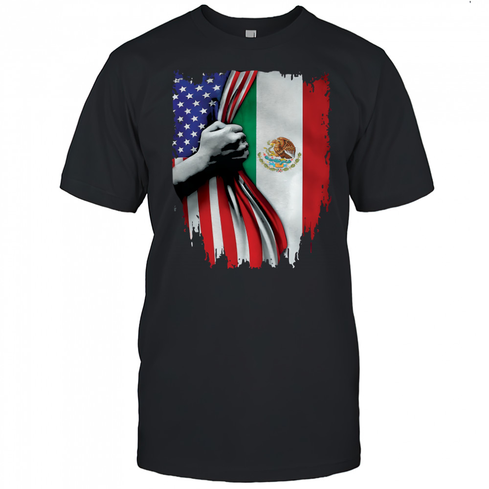 Mexico And American Flag Veteran Independence Day Hand Unisex
