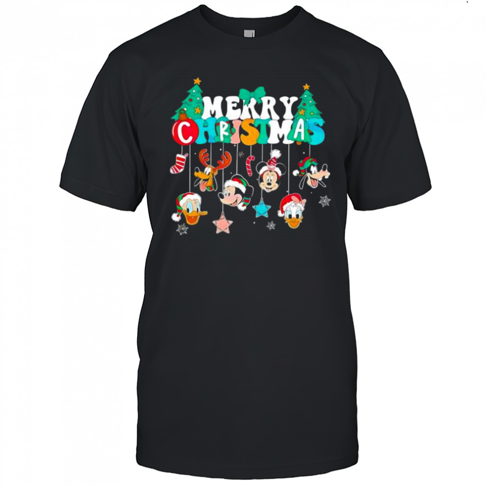Mickey And Friends Merry Christmas Ornaments Snowflakes shirt