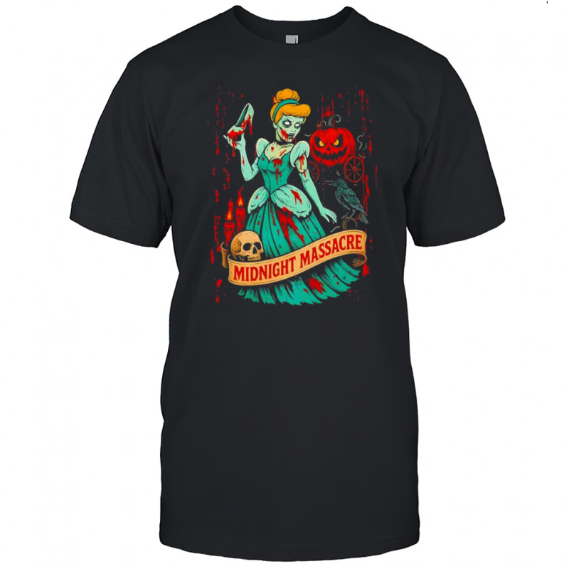Midnight massacre Cinderella horror Disney Halloween graphic shirt