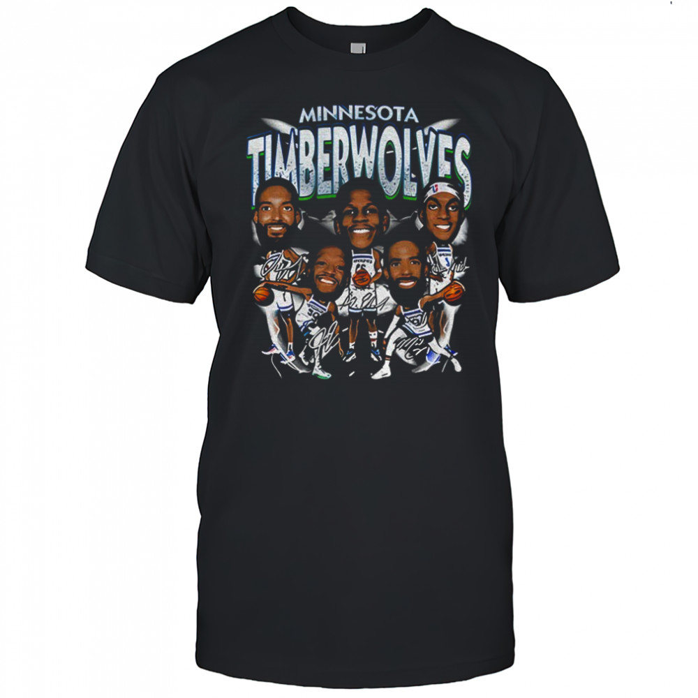Minnesota Timberwolves NBA Basketball cartoon all team caricature signatures shirt