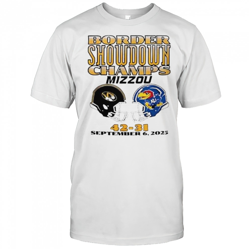 Missouri Tigers Vs Kansas University Football Border Showdown Champs Mizzou 2025 T-Shirt