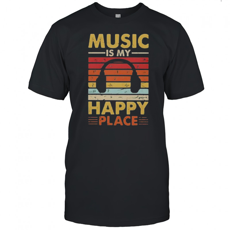 Music Is My Happy Place Vintage T-Shirt