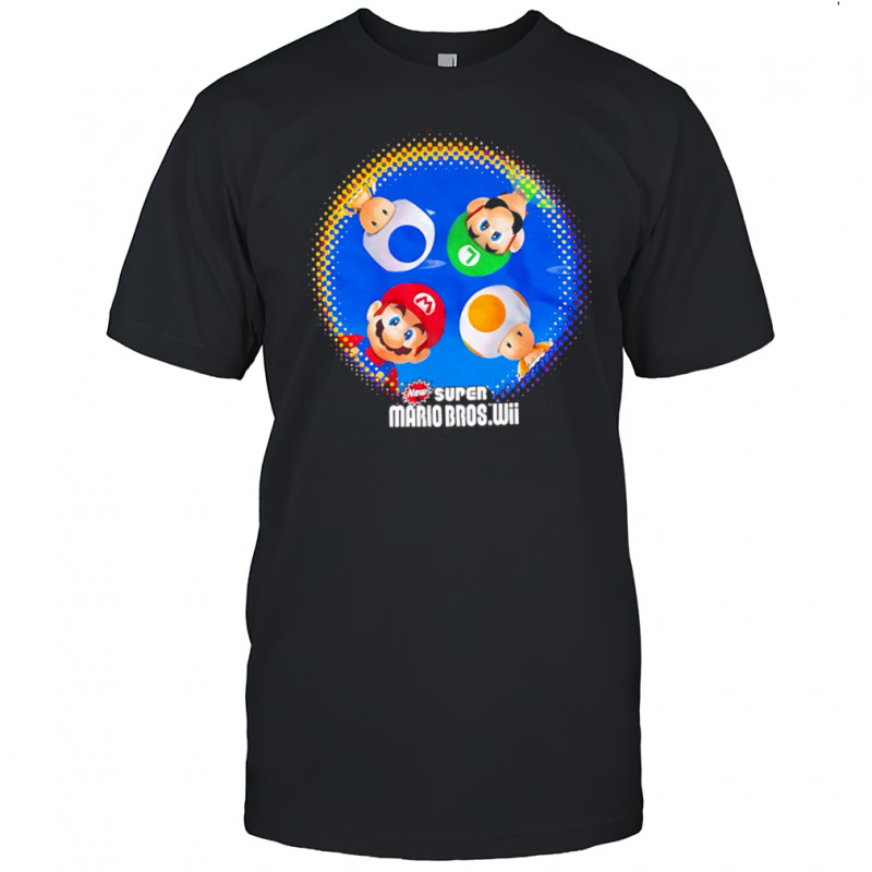 New Super Mario Bros Wii Toad Luigi Mario shirt