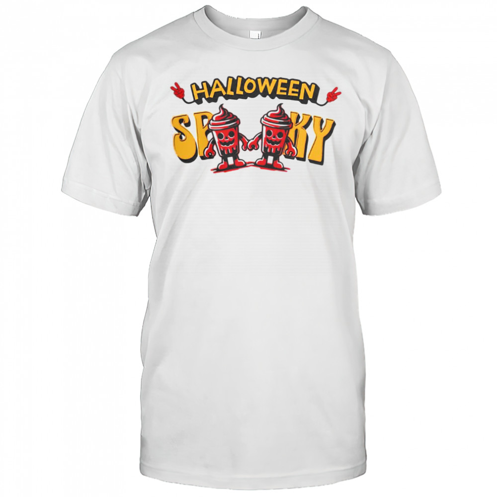 Nice Halloween Spooky Skeleton Drink Cup T-Shirt