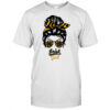 Notre Dame Fighting Irish girl messy bun glasses shirt