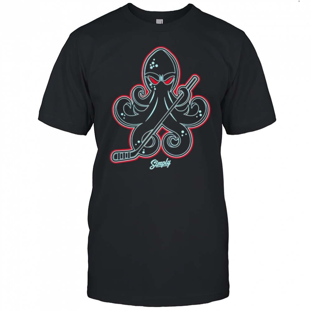 Octopus ice hockey design logo shirt
