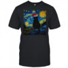 Official Black cat Santa hat Starry Night 2025 t-shirt