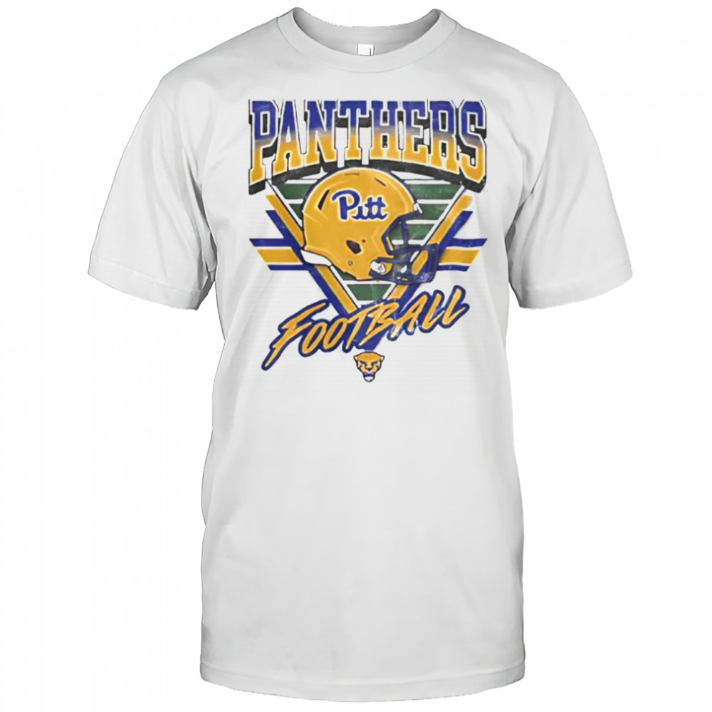 Official Pittsburgh Panthers Triangle Vintage Logo Helmet T-Shirt