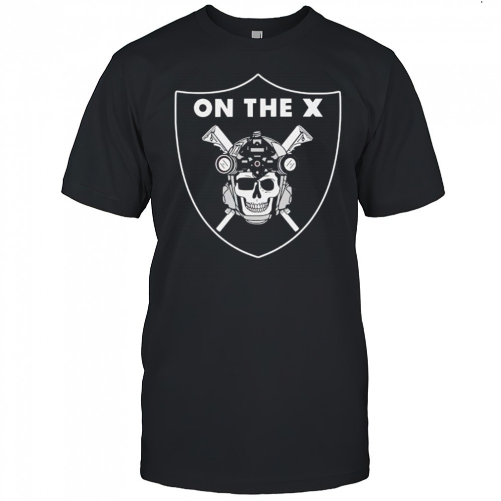 On The X Raiders Skeleton Military Helmet shirt