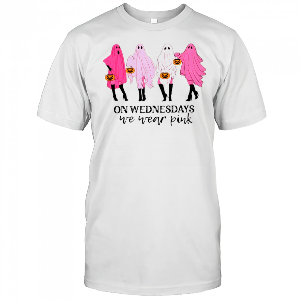 On Wednesday We Wear Pink Ghost Halloween shirt