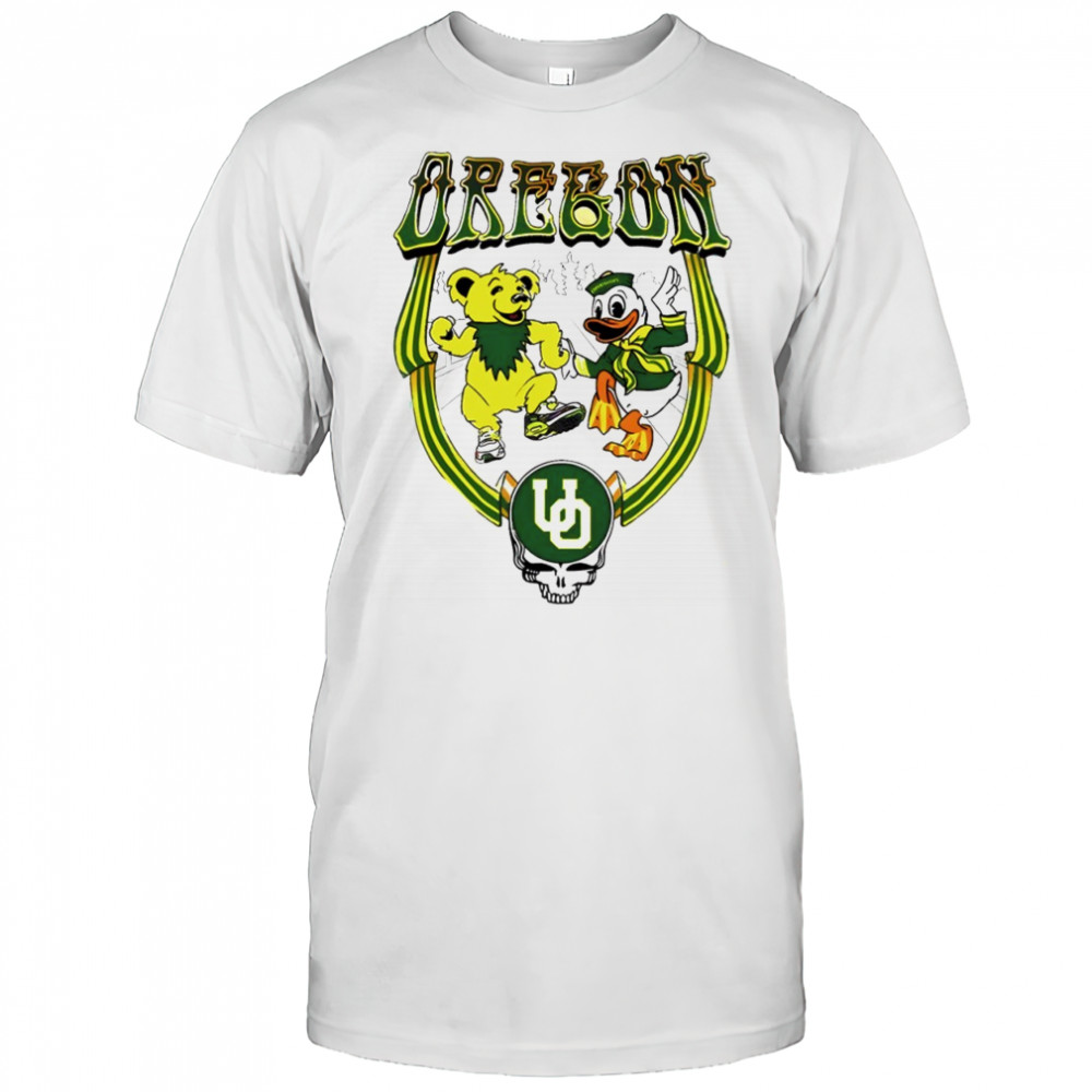 Oregon Ducks mascot with Grateful Dead Football NFL 2025 vintage shirt