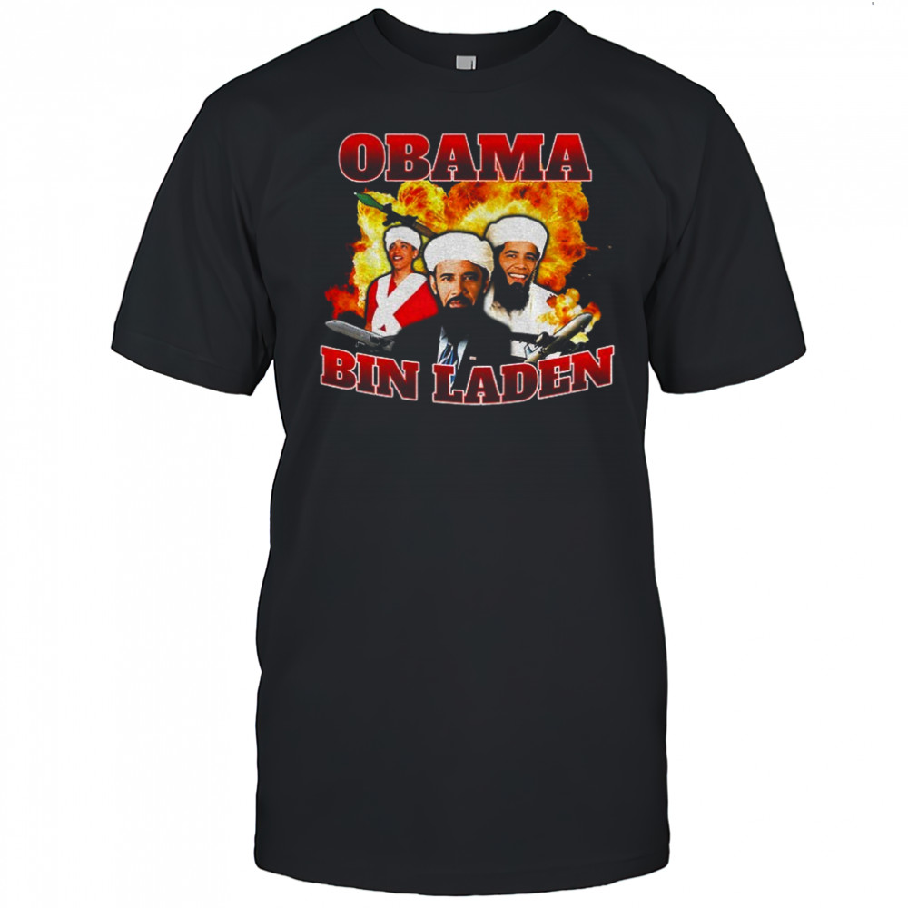 Osama Obama Bin Laden plane rocket graphic shirt