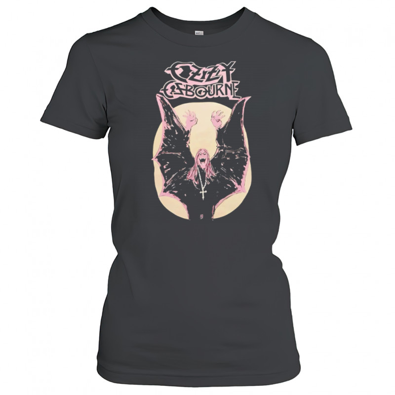Ozzy Osbourne Batwing Character with Cross Necklace Retro shirt