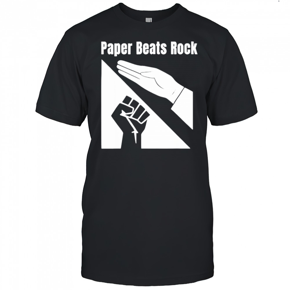 Paper Beats Rock Funny Tee shirt
