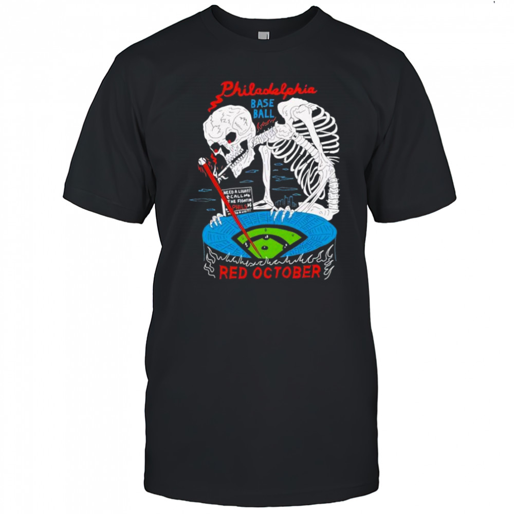 Philadelphia Baseball Red October Skeleton Stadium shirt