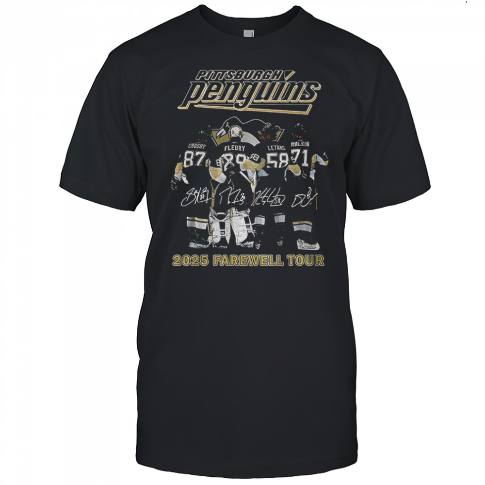 Pittsburgh Penguins NHL Hockey 2025 Farewell Tour signatures shirt