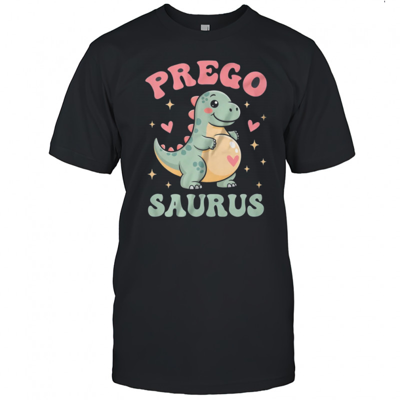 Pregosaurus Cute Retro Mommy Dinosaur Pregnancy Announcement shirt