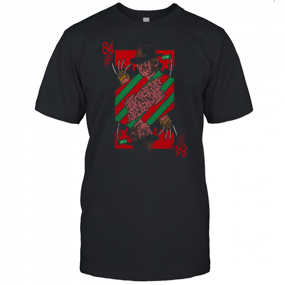 Premium Scary Freddy Krueger 84 Nightmare On Elm Street Horror Card T-Shirt