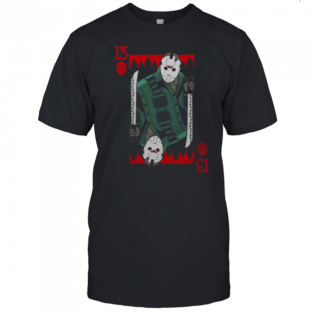 Premium Scary Jason 13 Voorhees Friday The 13th Horror Card T-Shirt