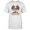 Pumpkin Skeleton Hands Protected By Crazy Guy Halloween T-Shirt