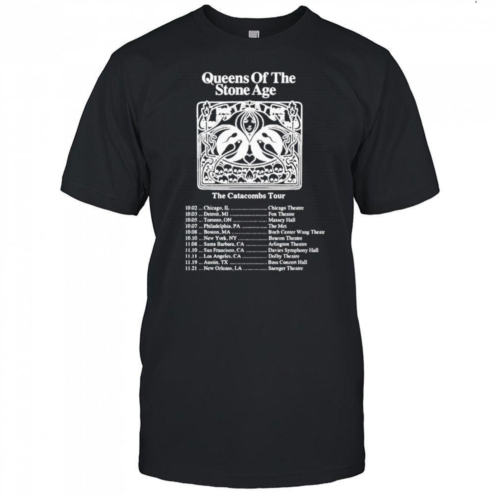 Queens Of The Stone Age The Catacombs Tour 2025 With Dates T-shirt