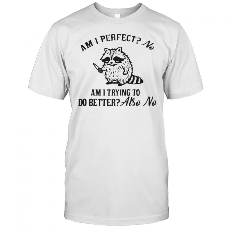 Raccoon Am I Perfect Am I Trying To Do Better No T-Shirt