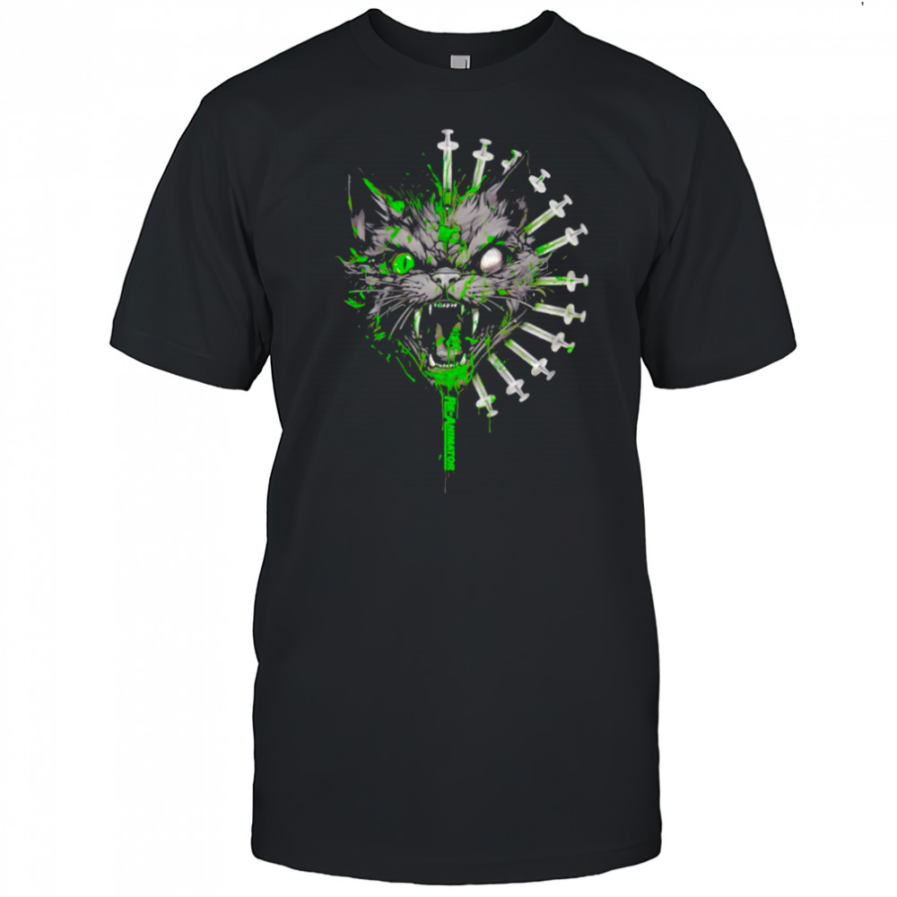 Re-animator Mad Cat With Syringes Drippy Liquid shirt