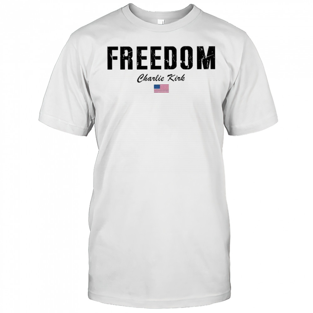 RIP Charlie Kirk Freedom USA flag memorial shirt