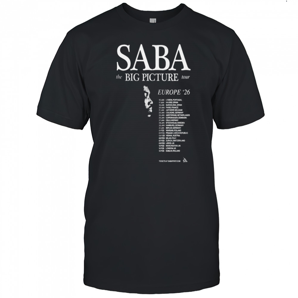 Saba Pivot The Big Picture 2026 Tour Dates T-shirt